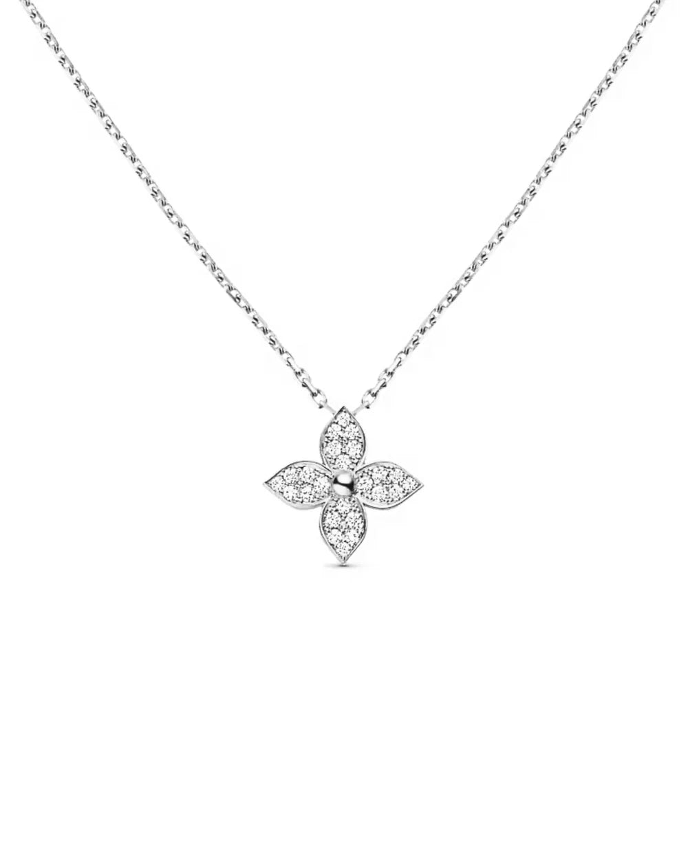 Lillie Necklace Silver with Zirconia Crystals 41cm Length