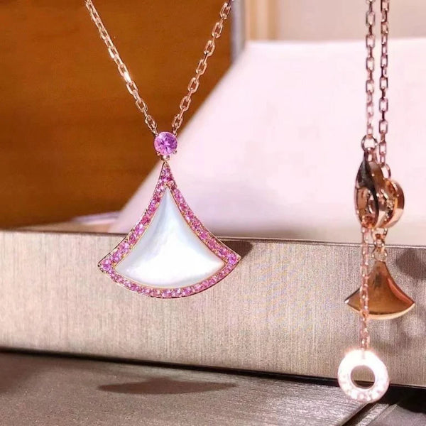 Harmony Pendant – MOP & Diamonds, 14k Gold-Plated Silver Finish