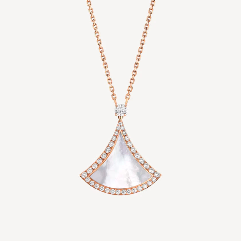 Lustre Pendant – Mother-of-Pearl & Diamonds in 14k Gold-Plated Silver