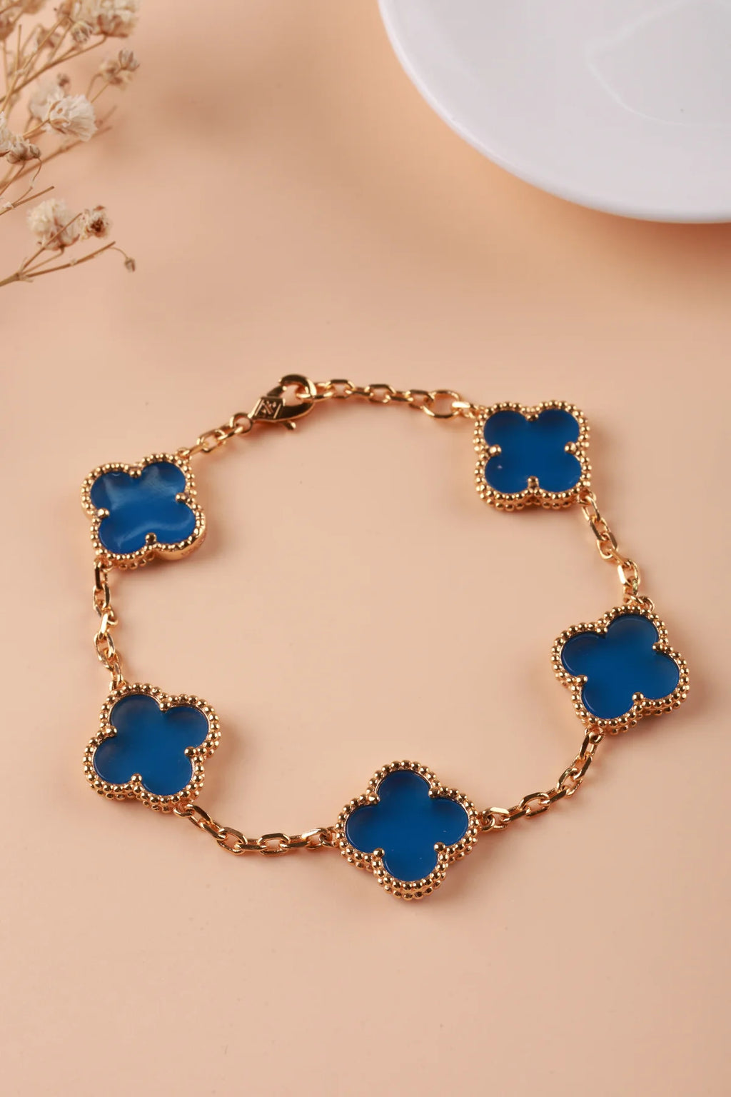 Blue Enamel Blossom Bracelet