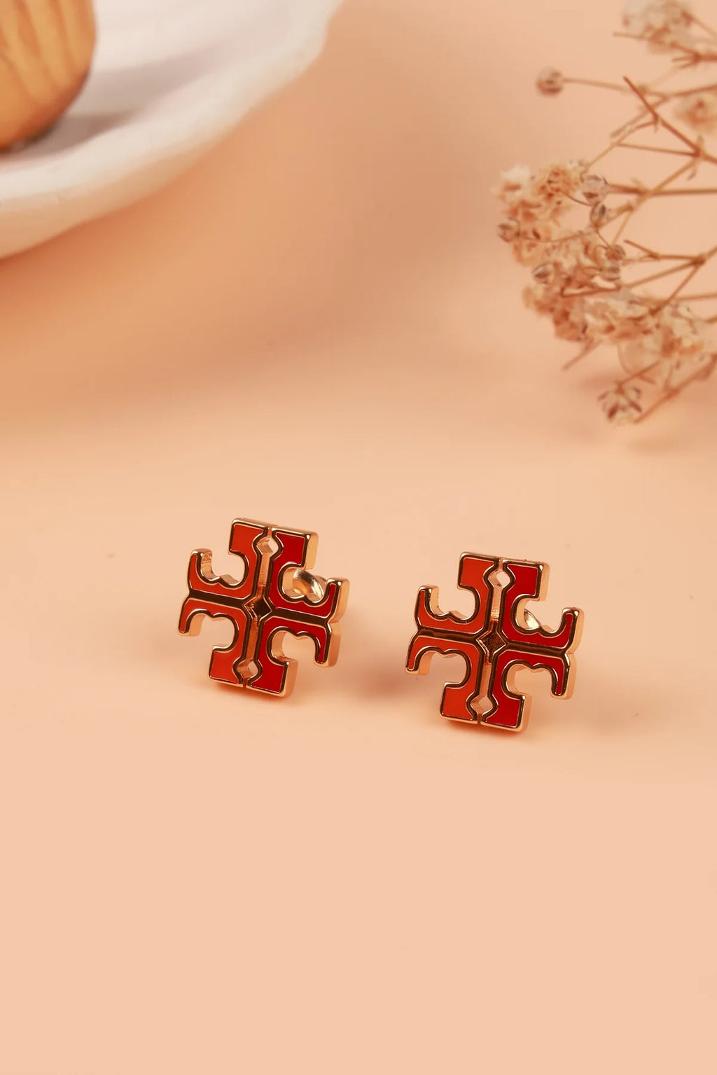 Monochrome Red Glam Tori Bunch Studs