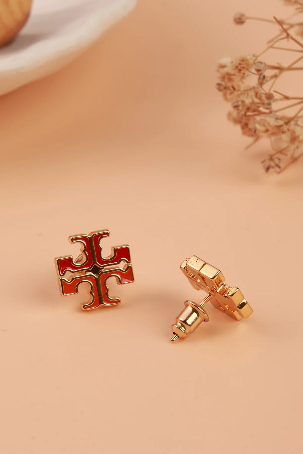 Monochrome Red Glam Tori Bunch Studs