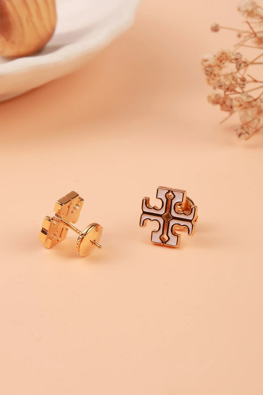 Monochrome White Glam Tori Bunch Studs