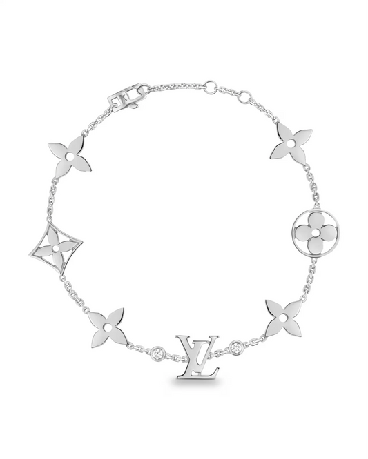 Bracelet Lottie en argent avec cristaux de zircone, longueur 18 cm