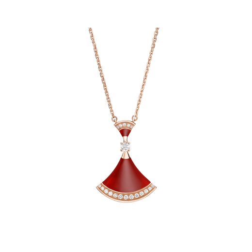 Pendentif Ember – Cornaline et diamants, alliage plaqué or 14 carats