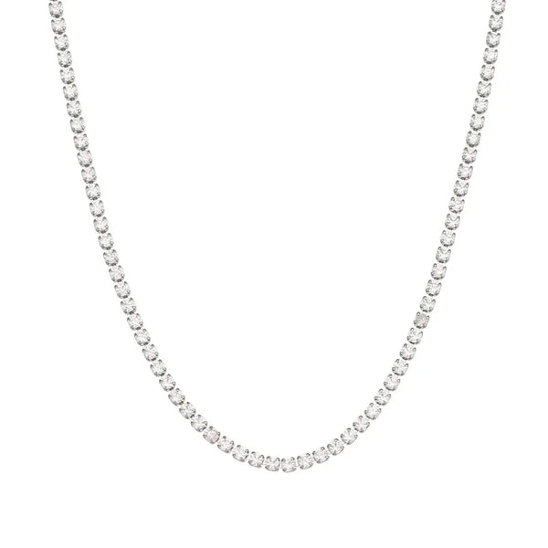Collier tennis délicat en diamants - Argent