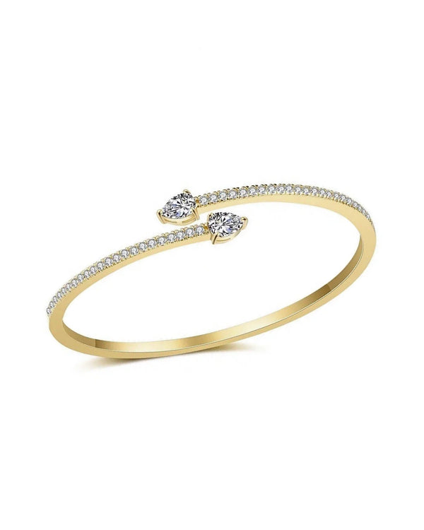 Elegant Amari Cuff Gold with 18k Plating and Zirconia Crystals