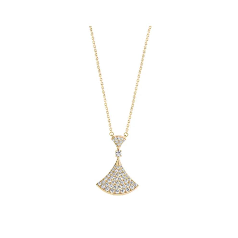 Radiance Necklace – Fully Set Diamonds on 14k Gold-Plated Silver