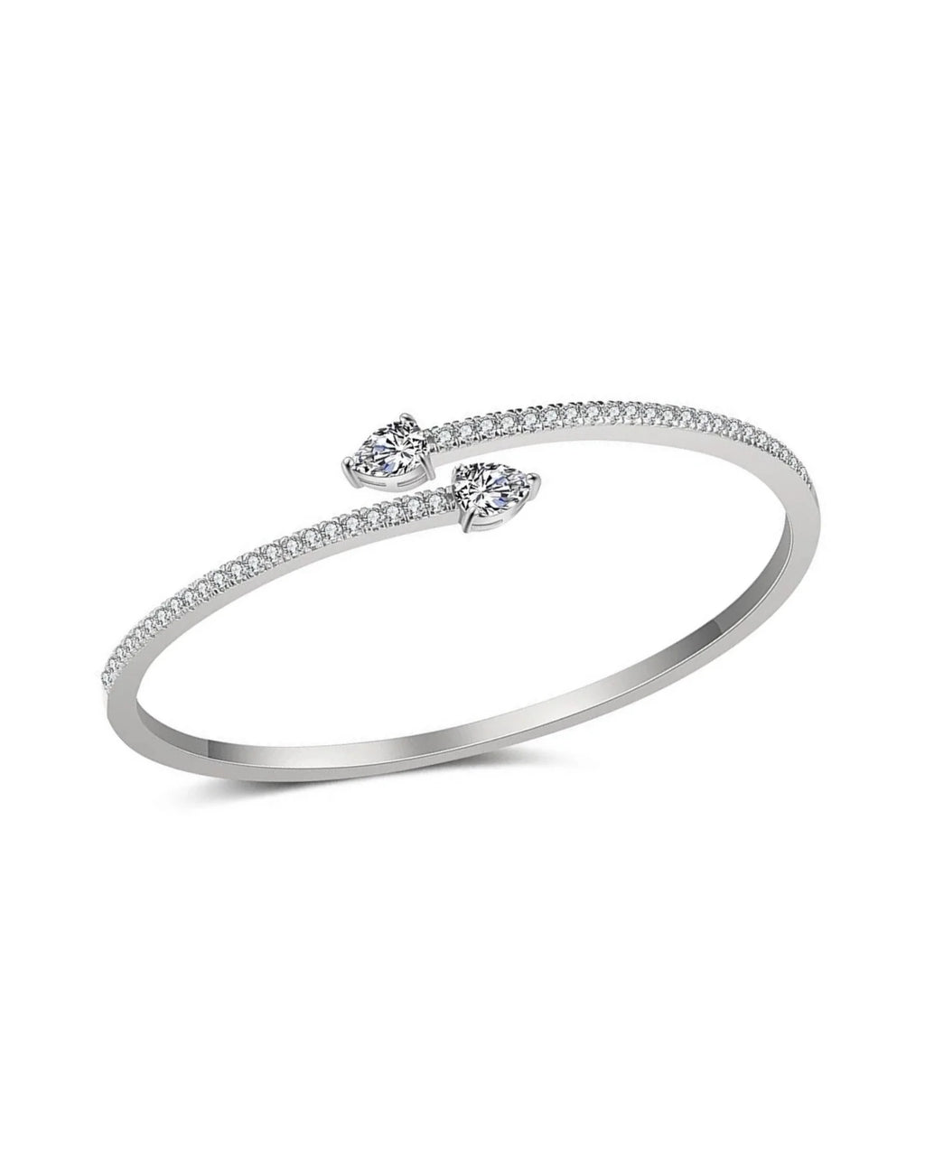 Amari Cuff Silver with Zirconia Crystals for Elegant Style