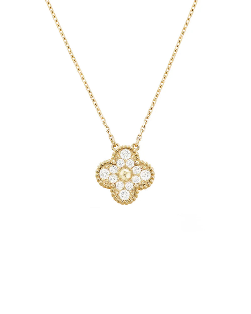 Elegant Capri Crystal Necklace in 18k Gold Plating