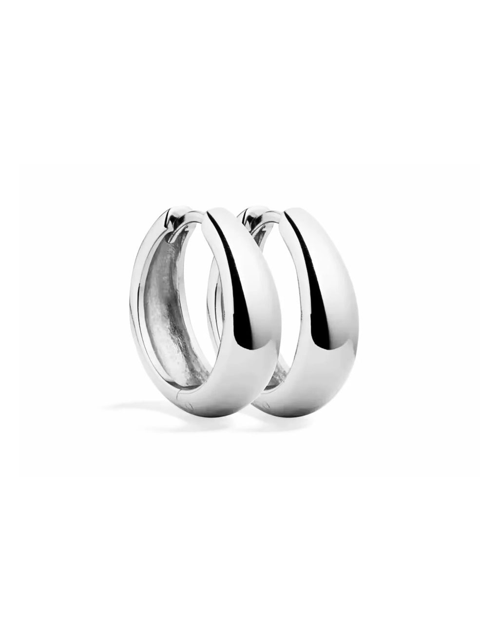 Tarsha Hoops Silver Earrings in Rhodium Plated Design