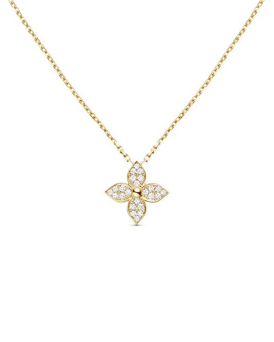 Collier Lillie en or plaqué 18 carats et cristaux de zircone