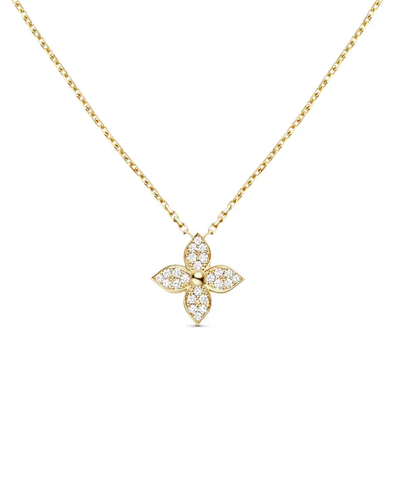 Lillie Necklace Gold with 18k Plating and Zirconia Crystals