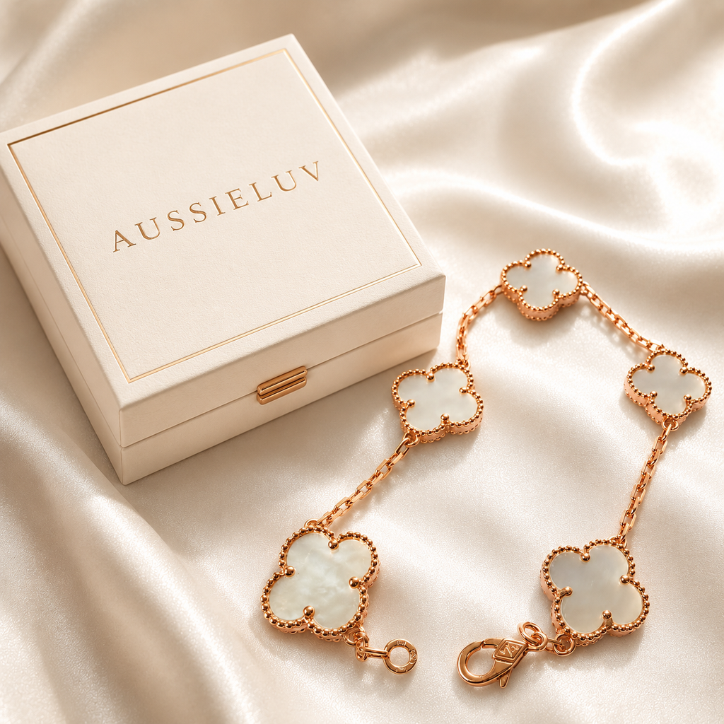 Capri Clover Crystal Bracelet with 18K Rose Gold Plating