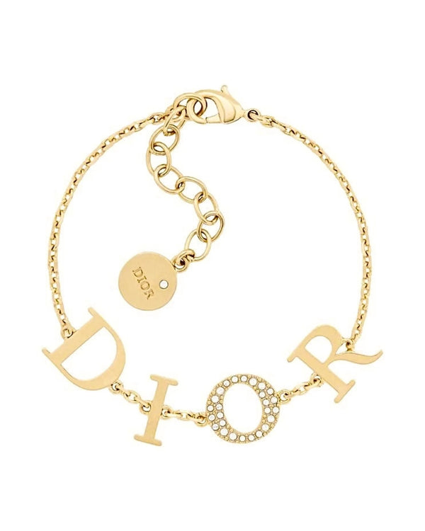 Bracelet CD en or plaqué or 18 carats et cristaux de zircone