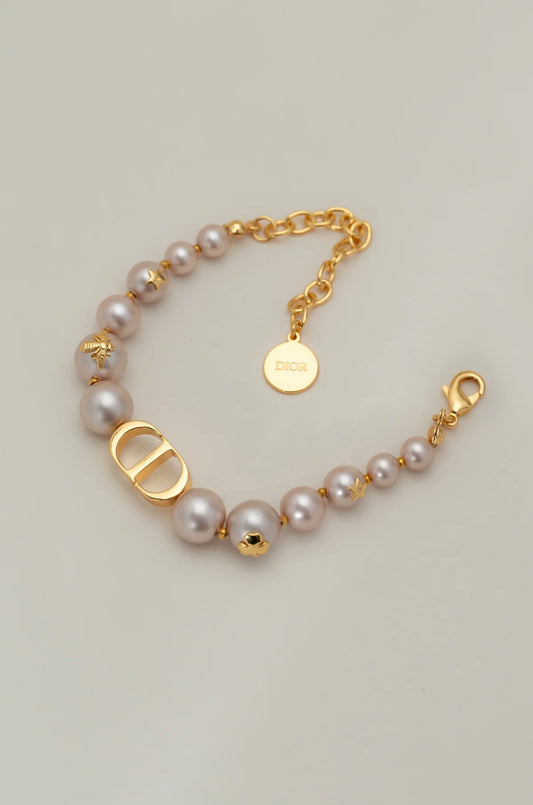 Bracelet de luxe en perles et or