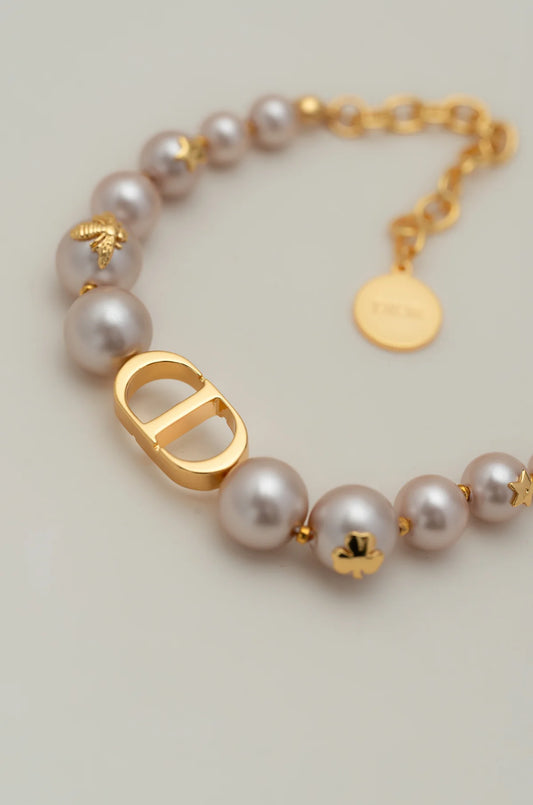 Bracelet de luxe en perles et or