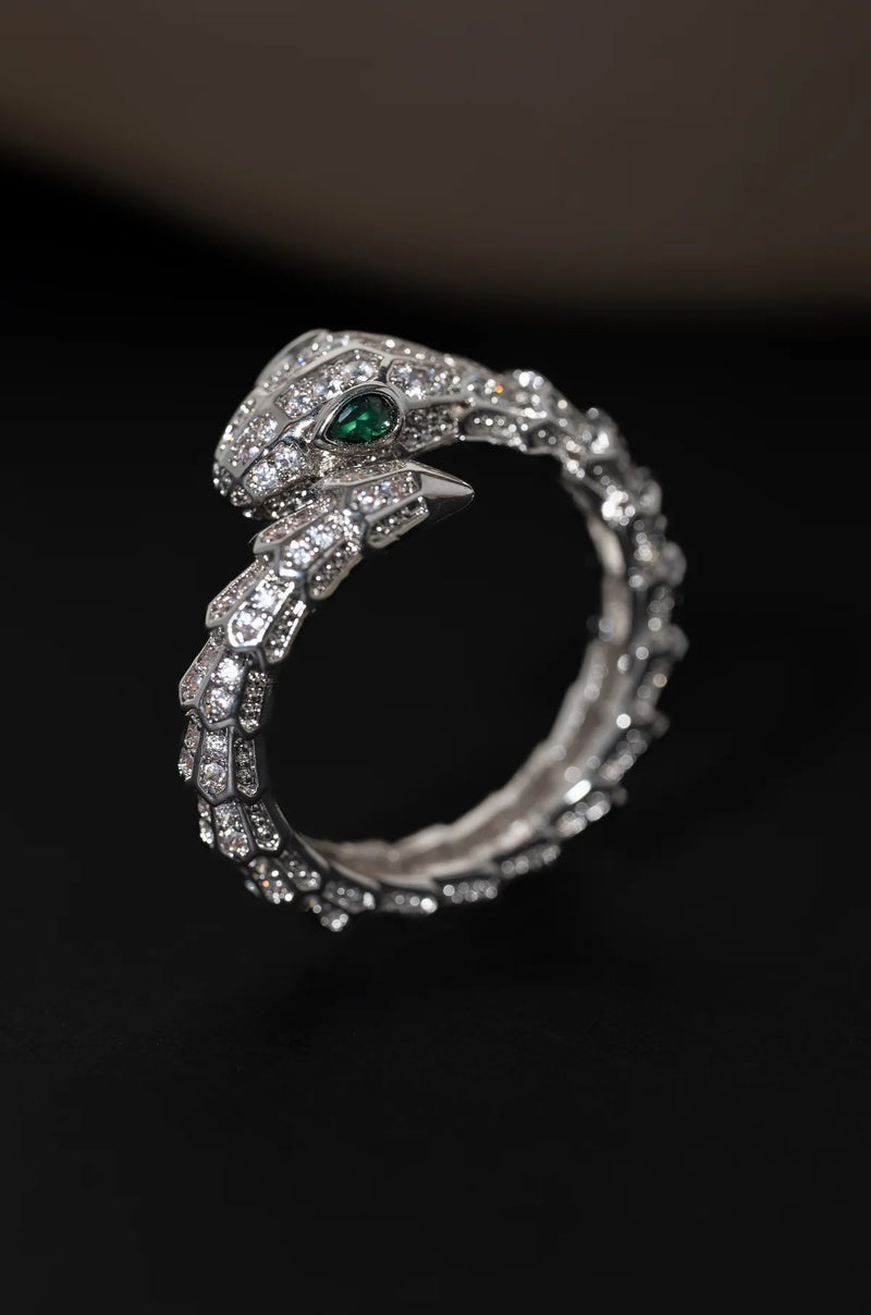 Bague serpent scintillante
