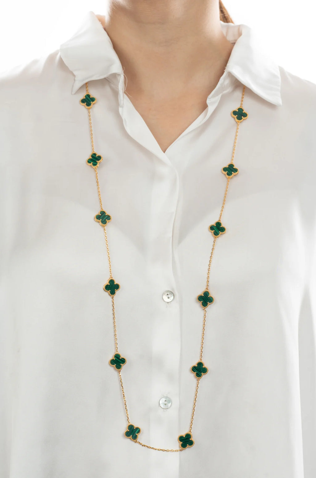 Green Flower Cascade Neckchain