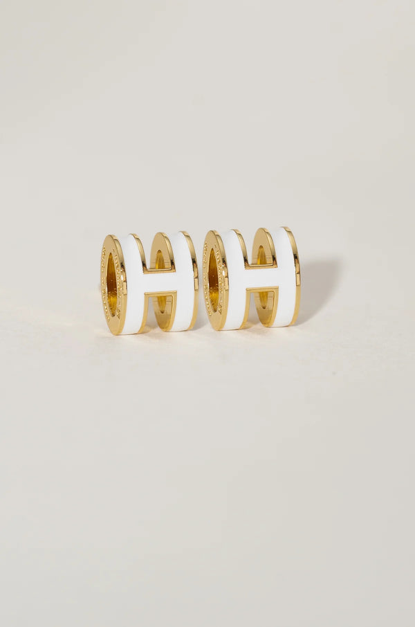 White Barrel Luxe Studs