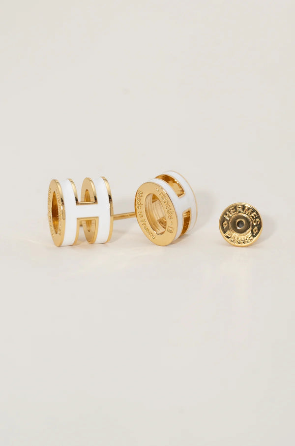 White Barrel Luxe Studs