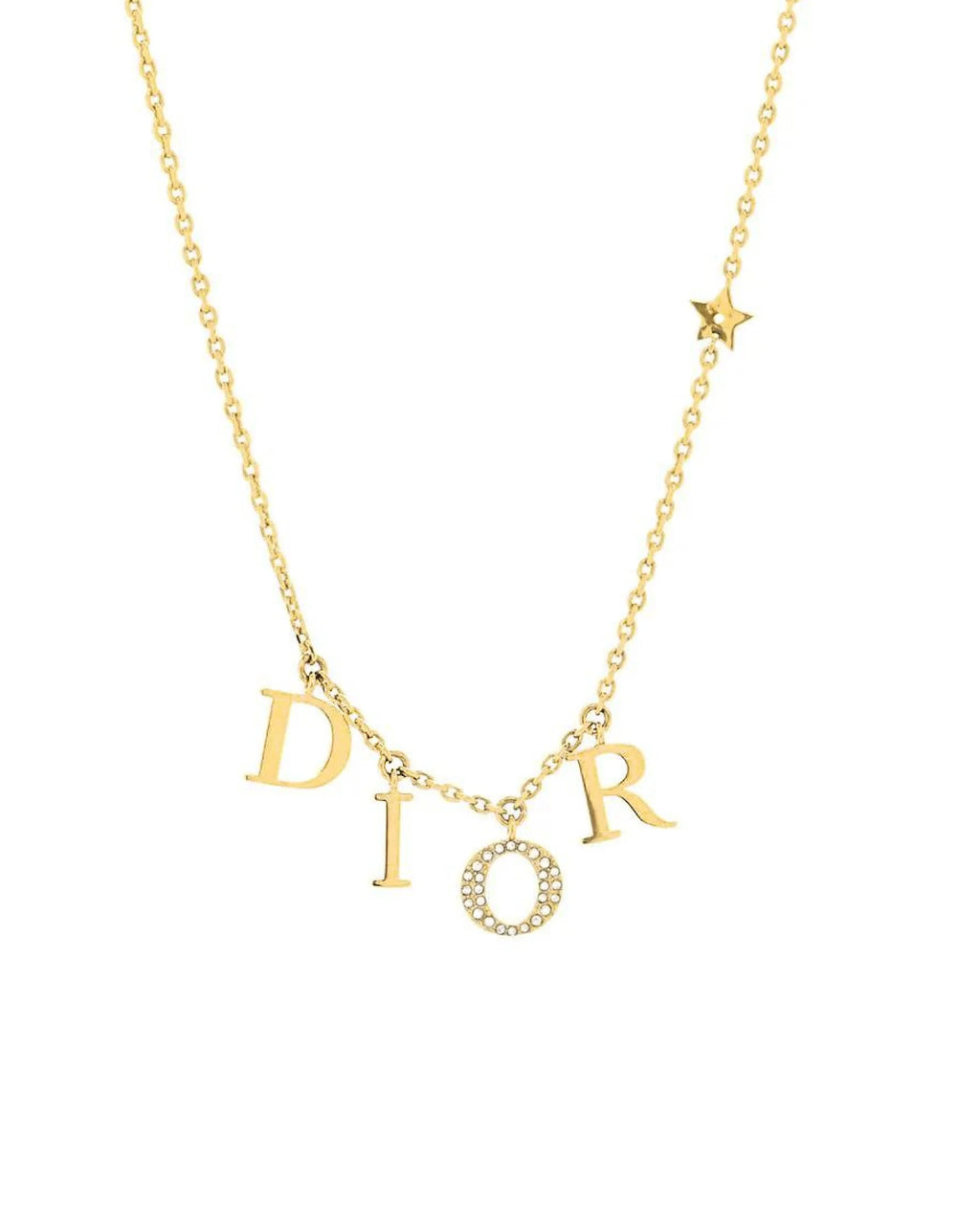 CD Necklace Gold with 18k Plating and Zirconia Crystals