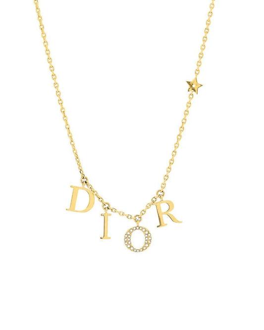 Collier CD en or plaqué 18 carats et cristaux de zircone