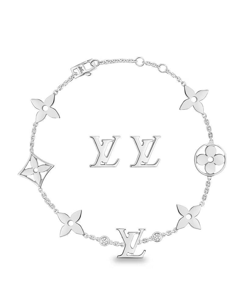 Lottie Set Silver Jewelry with Zirconia Crystals