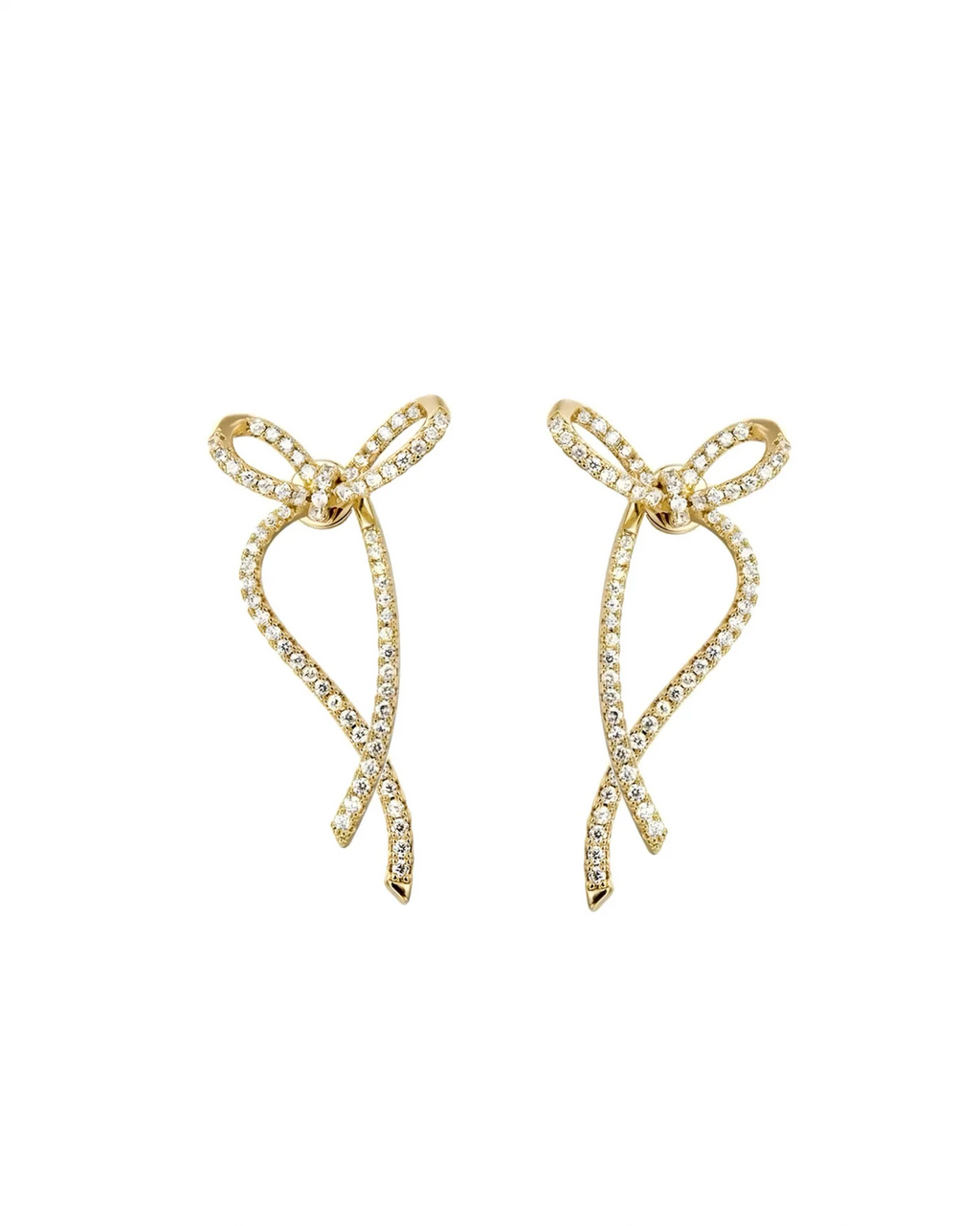 Dolly Earrings Gold with Zirconia Crystals in 18k Finish