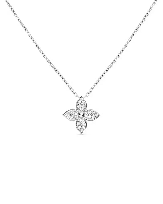 Collier Lillie en argent avec cristaux de zircone, longueur 41 cm