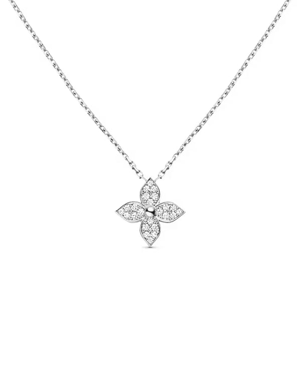 Lillie Necklace Silver with Zirconia Crystals 41cm Length