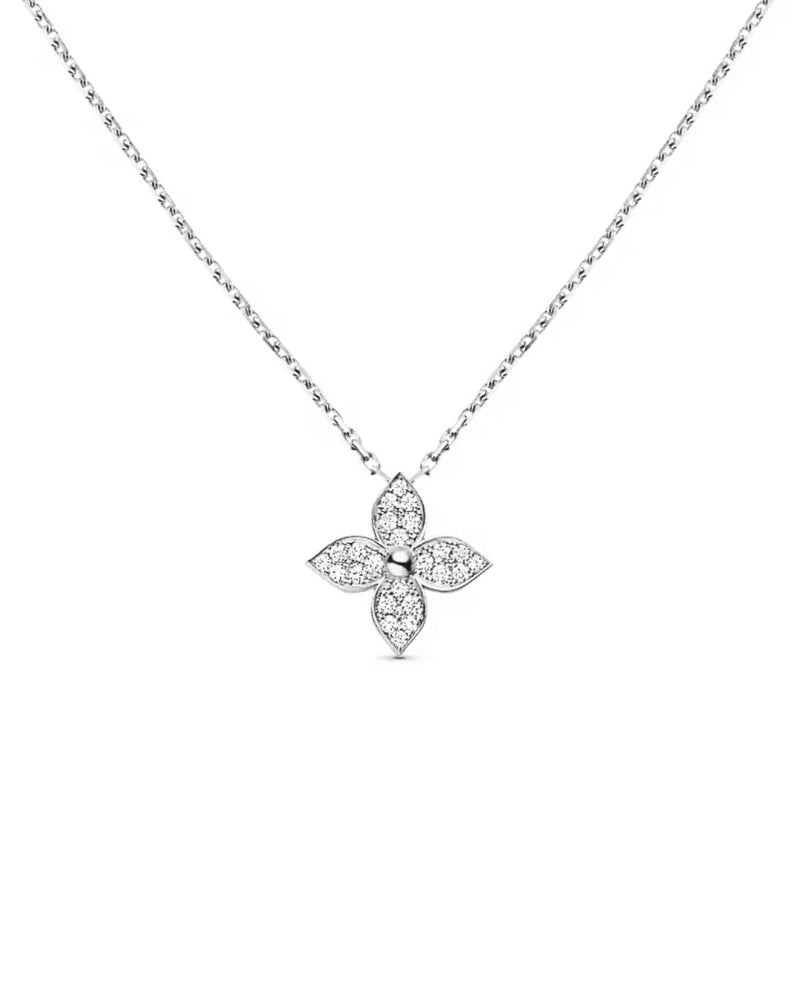 Lillie Necklace Silver with Zirconia Crystals 41cm Length
