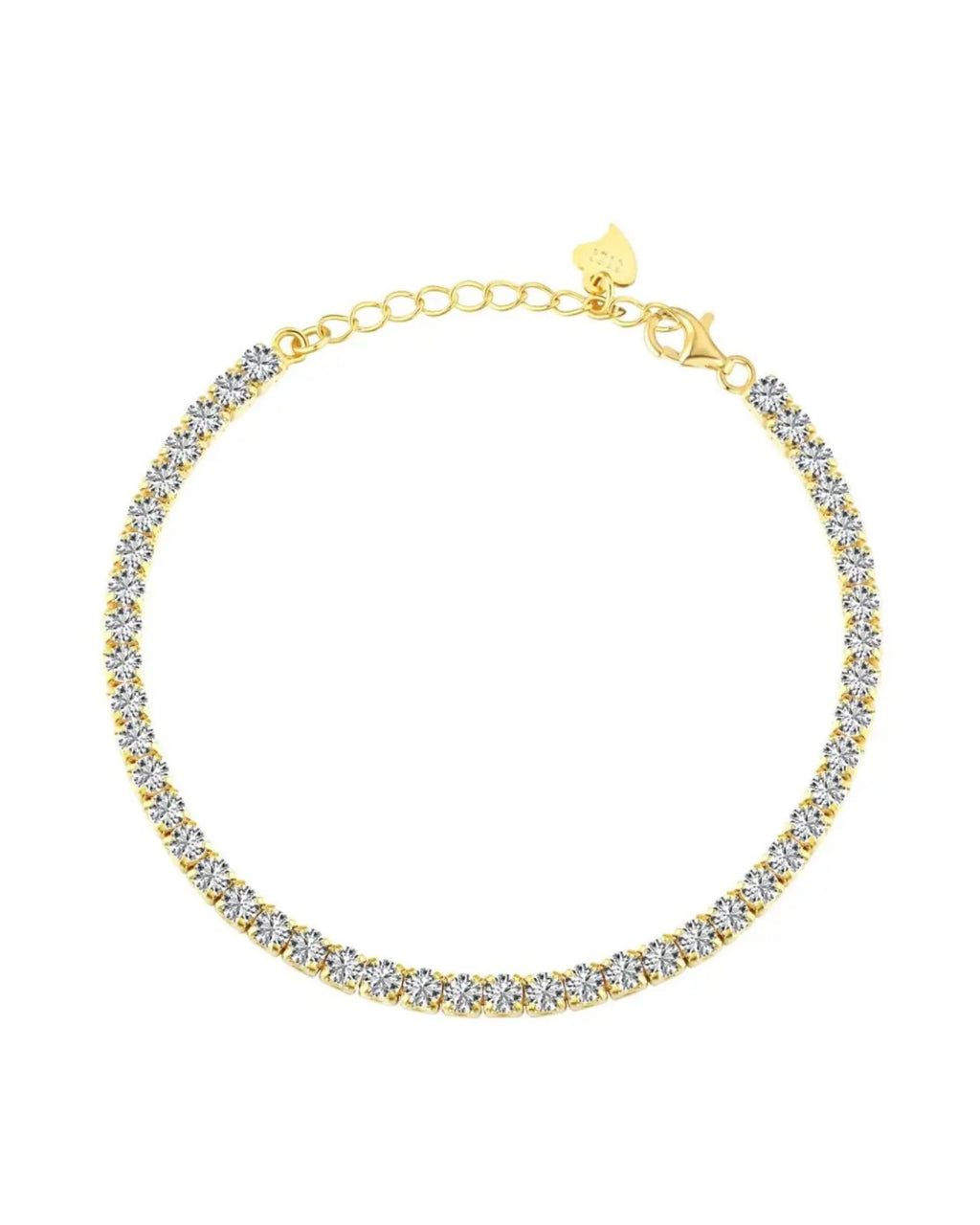 Tiffany Tennis Bracelet Gold 3MM Elegant Design 18K Gold