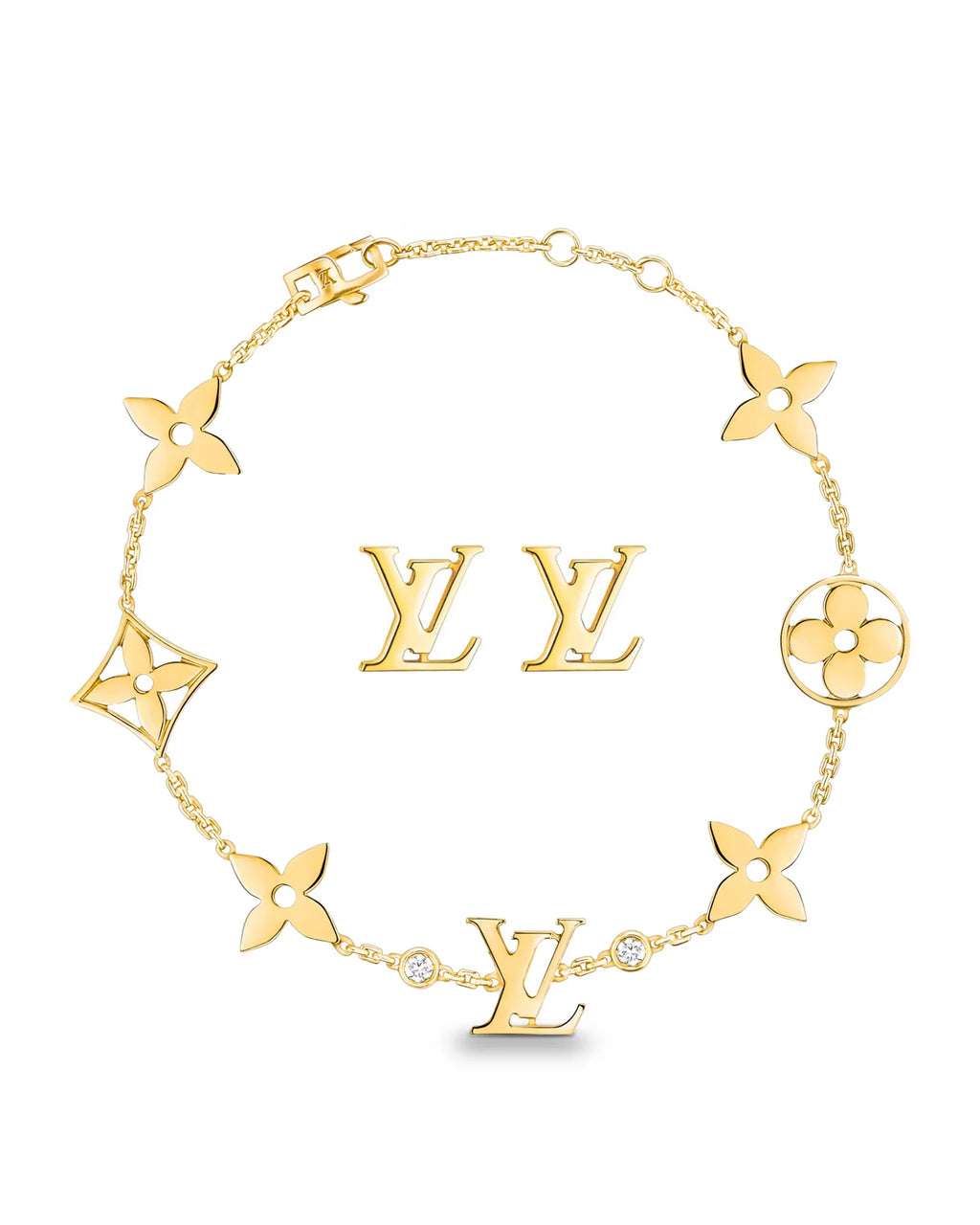 Lottie Set Gold Elegant Jewelry with Zirconia Crystals