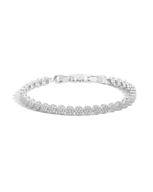 Bracelet Amelia en argent avec cristaux de zircone et placage rhodium