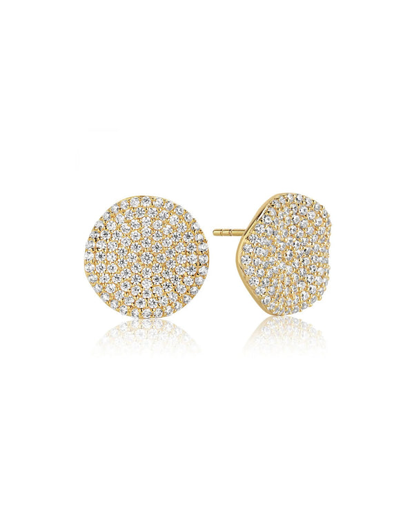 Gwen Earrings Gold with 5A Zirconia Crystals 2cm Size
