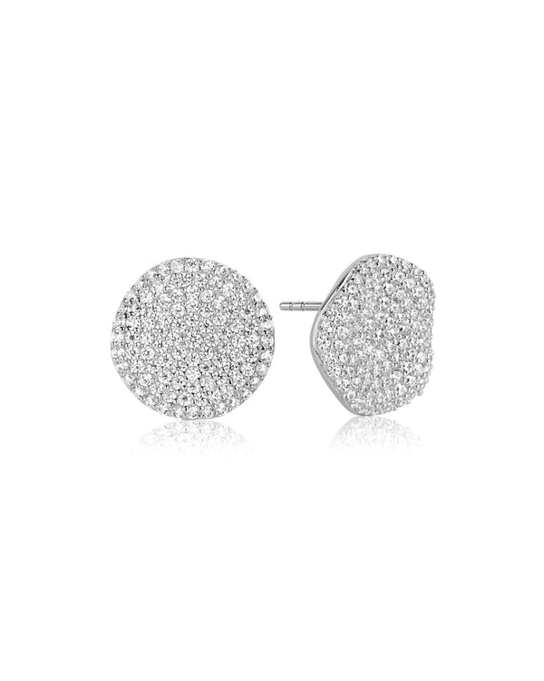 Gwen Earrings Silver with Rhodium Plating and Zirconia
