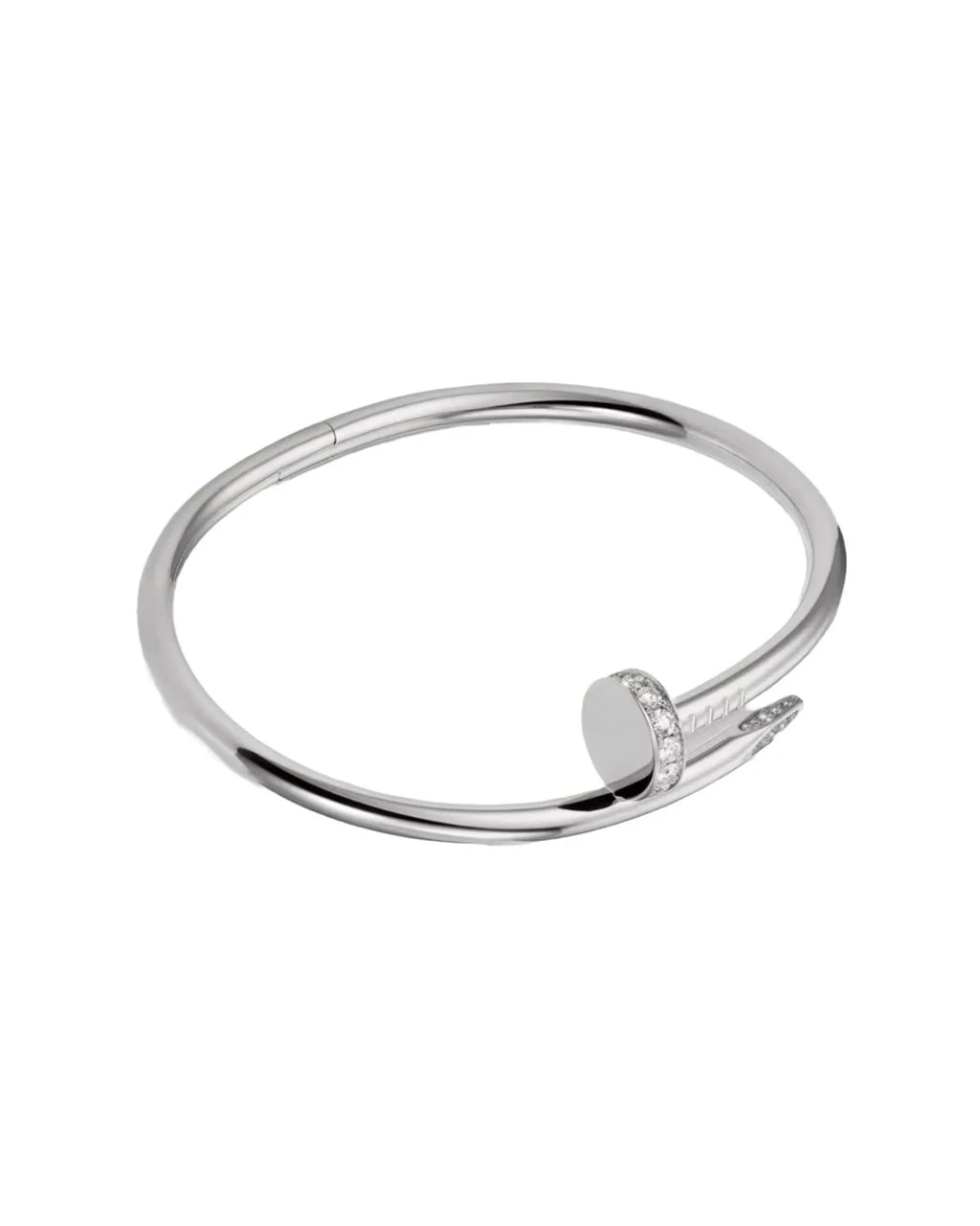 Kourtney Bangle Silver with Rhodium Plating and Crystals