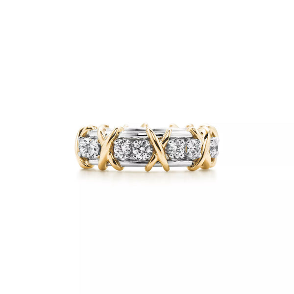 Bague en diamant avec X croisé