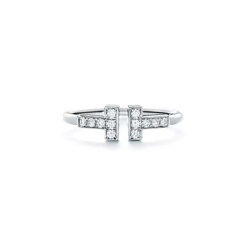 T Diamond Wire Ring