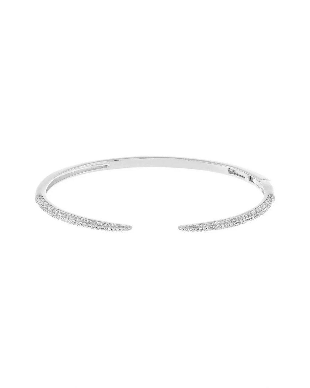Bracelet manchette réglable en argent avec cristaux de zircone